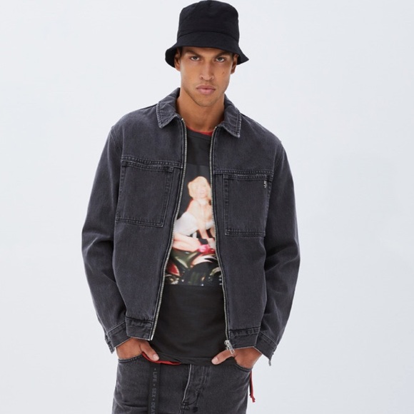 Mens Ksubi Werker Denim Jacket Cement 